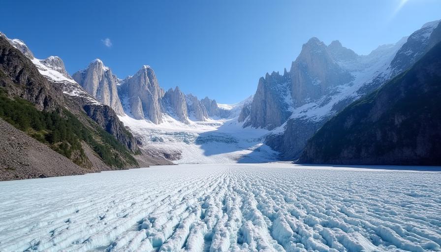 Scena storica e moderna della Mer de Glace sul Monte Bianco